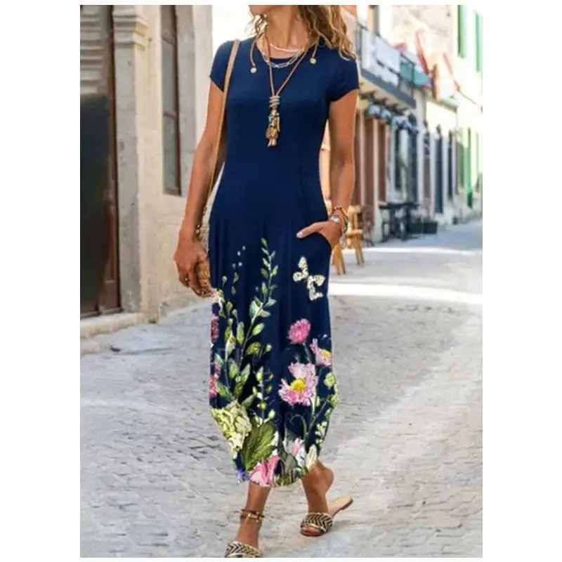 Women's Printed Long Sleeve Dress with Geometric Pattern - Image 5
