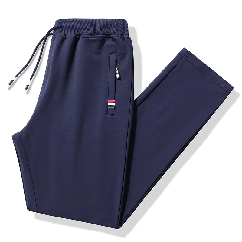 Men's Grey Straight Cut Cotton Pants Spring Autumn Plus Size - Image 16