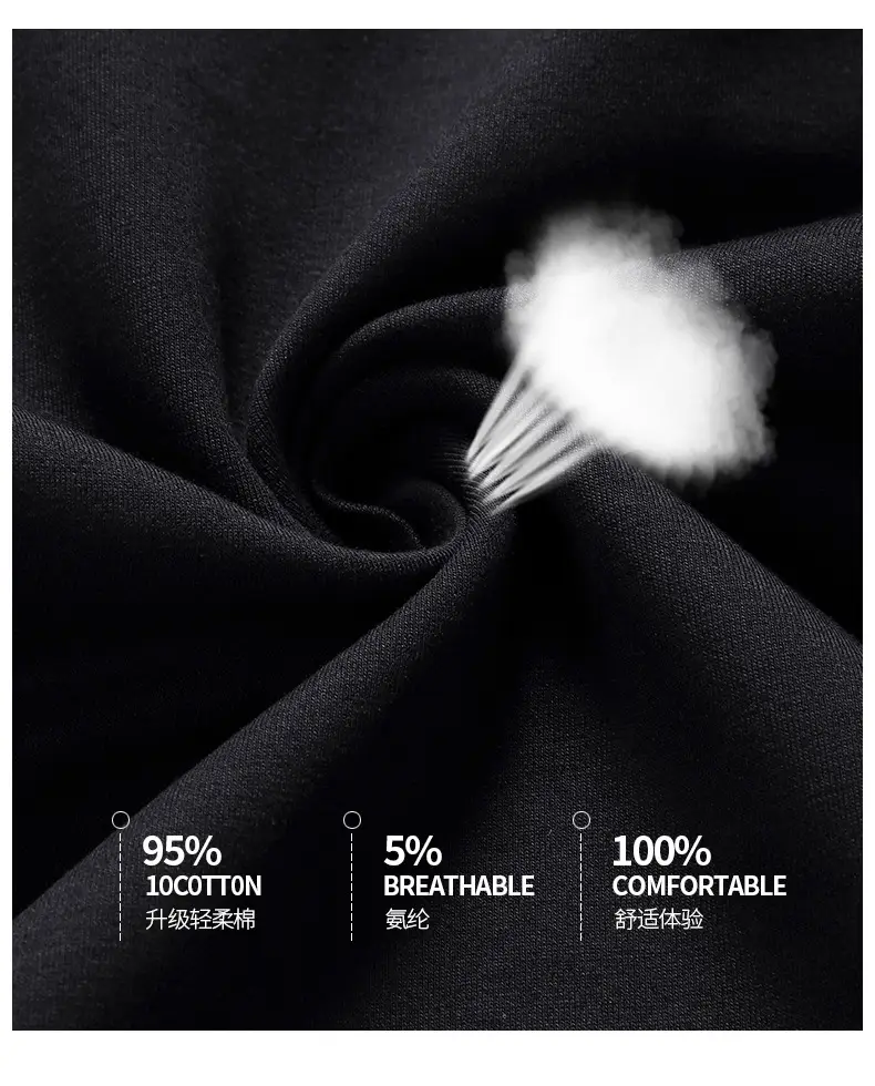 Men's Grey Straight Cut Cotton Pants Spring Autumn Plus Size — feature 3