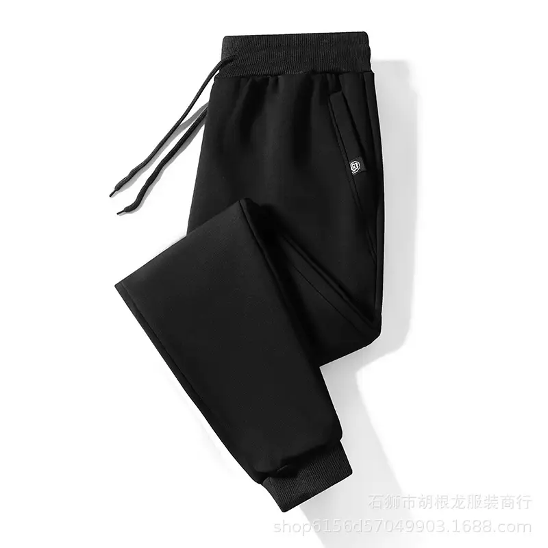 Men's Grey Straight Cut Cotton Pants Spring Autumn Plus Size - Image 9
