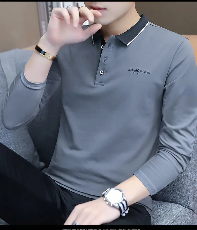 Men Black Cotton Polo Shirt with Embroidered Details — feature 10