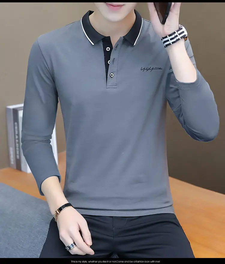 Men Black Cotton Polo Shirt with Embroidered Details — feature 9