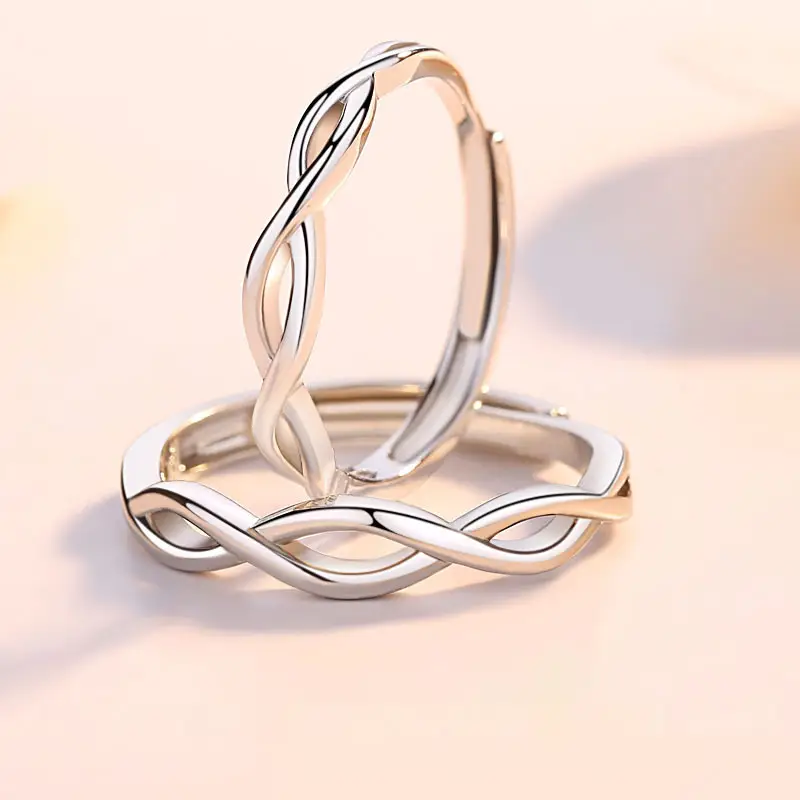 Sterone Silver Sansheng III Couple Ring Light Luxury - Image 5