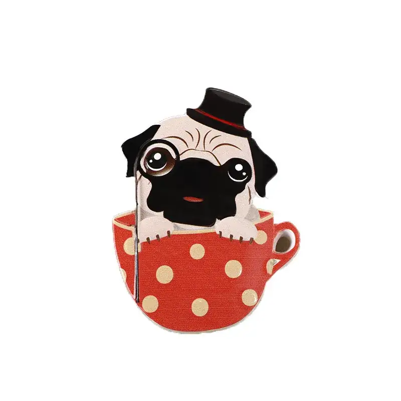 Cartoon Dog Magnetic Sticker 3D Resin Teacup Design - Image 11
