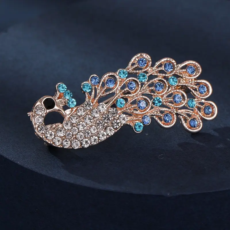 Women's Large Pin Flower Brooch with Red & Green Accents - Image 13