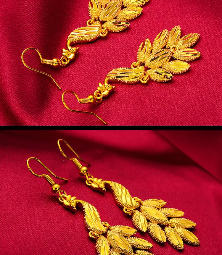 Gold Plated Peacock Tassel Earrings for Women — feature 5
