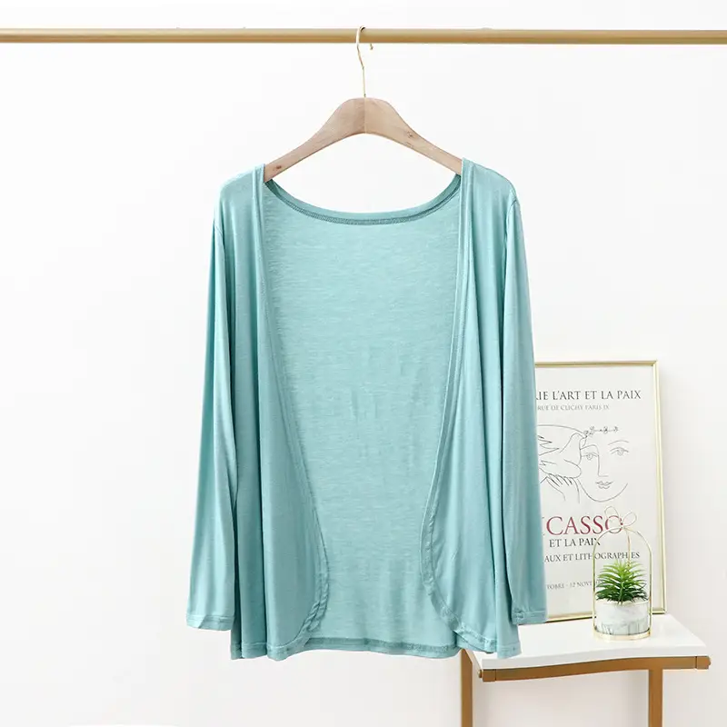 Gray Long Sleeve Modal Coat for Women - Image 6