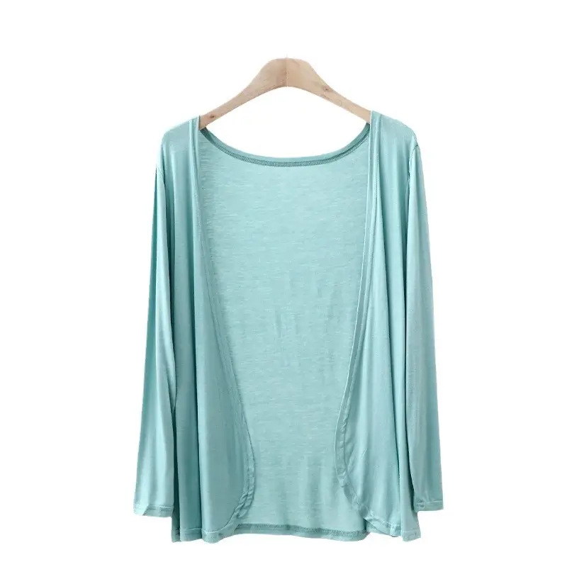 Gray Long Sleeve Modal Coat for Women - Image 9