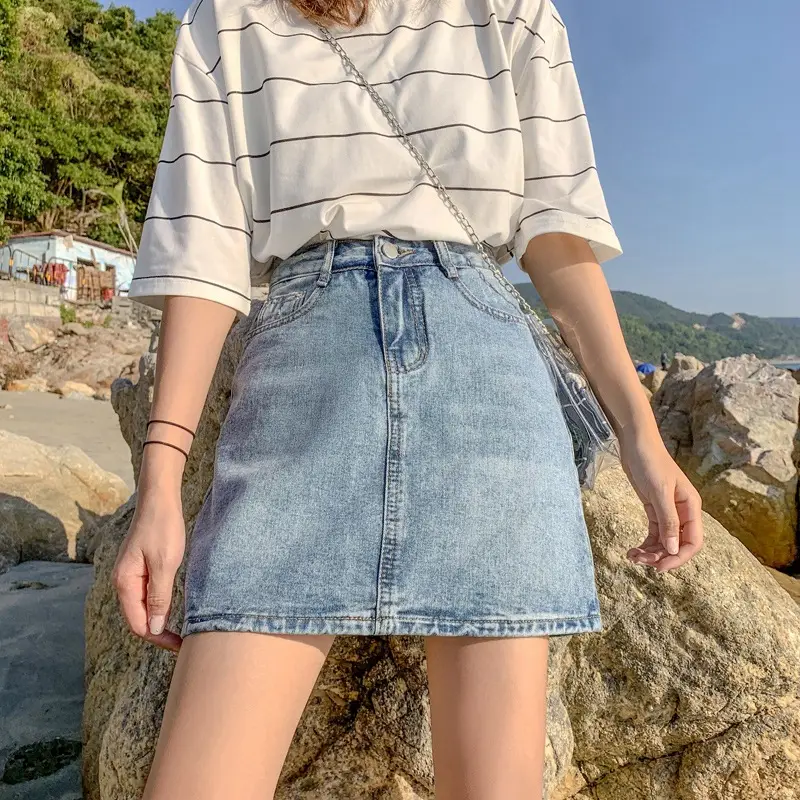 Women Denim High Waist Shorts 2021 Summer - Image 2