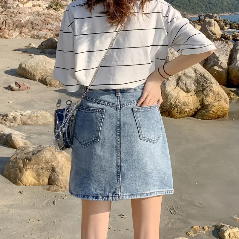 Women Denim High Waist Shorts 2021 Summer - Image 8