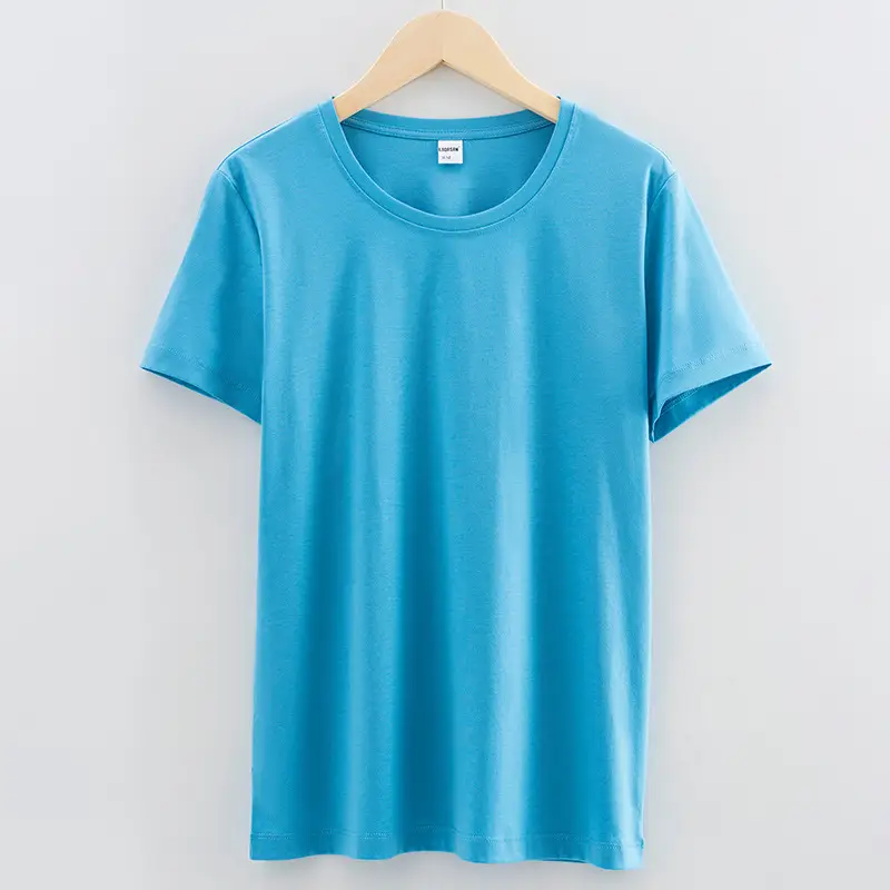 Women Cotton T-Shirt Beige Short Sleeve - Image 10