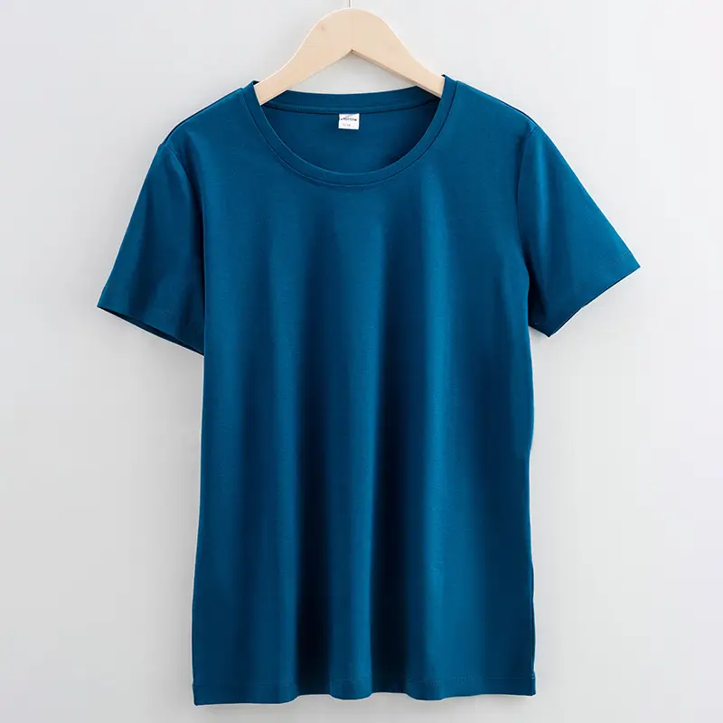 Women Cotton T-Shirt Beige Short Sleeve - Image 9