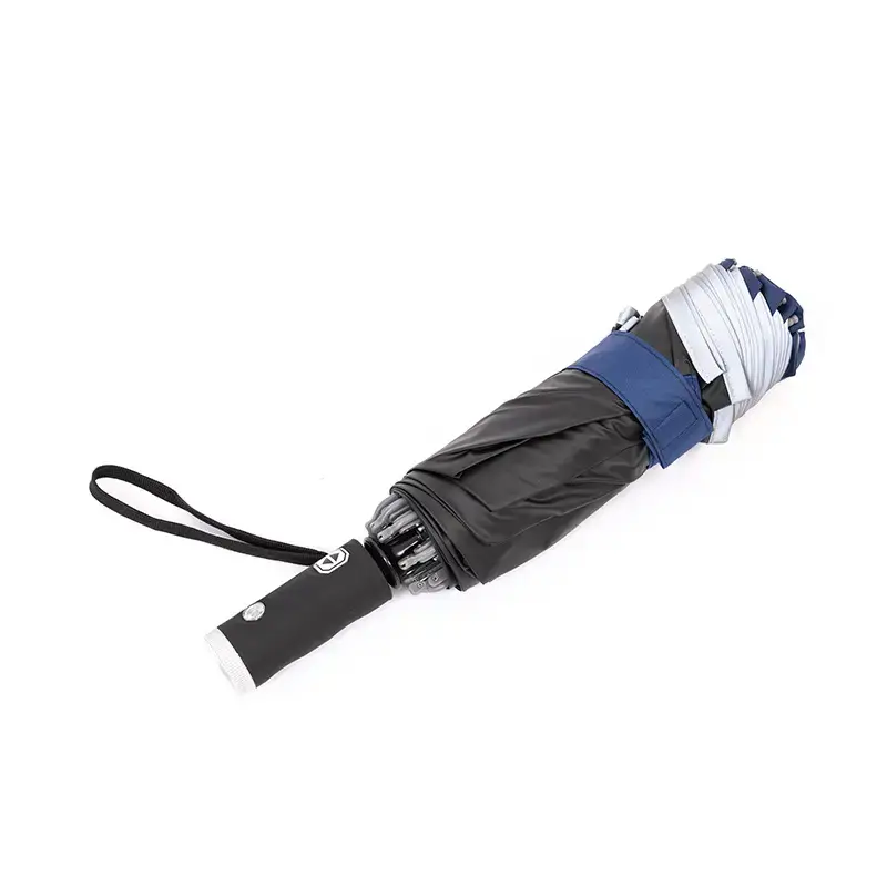 Red Reverse Folding Umbrella with LED Flashlight