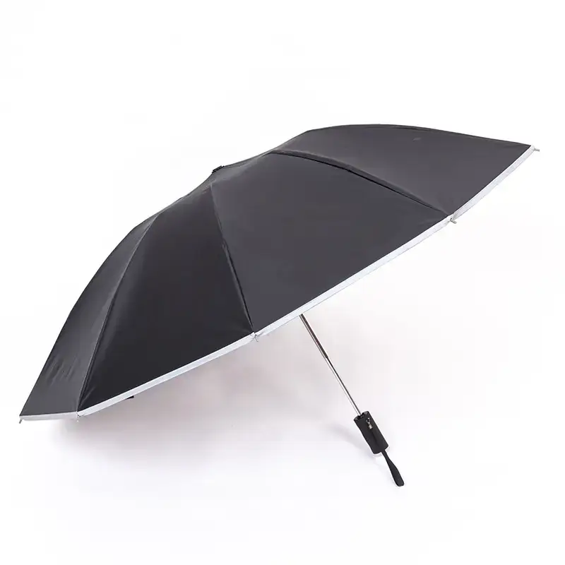 Red Reverse Folding Umbrella with LED Flashlight