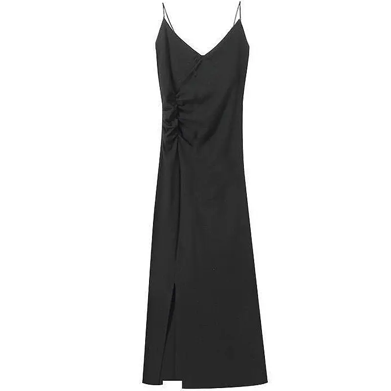 Women's Black Slim Fit Slit Inner Dress 2025 - Image 6