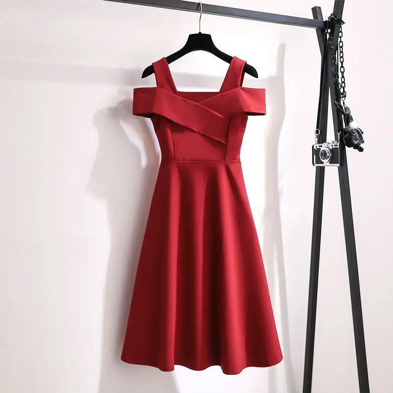 Red Fake Two-Piece Summer Dress Large — feature 11