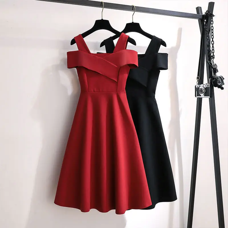 Red Fake Two-Piece Summer Dress Large — feature 13