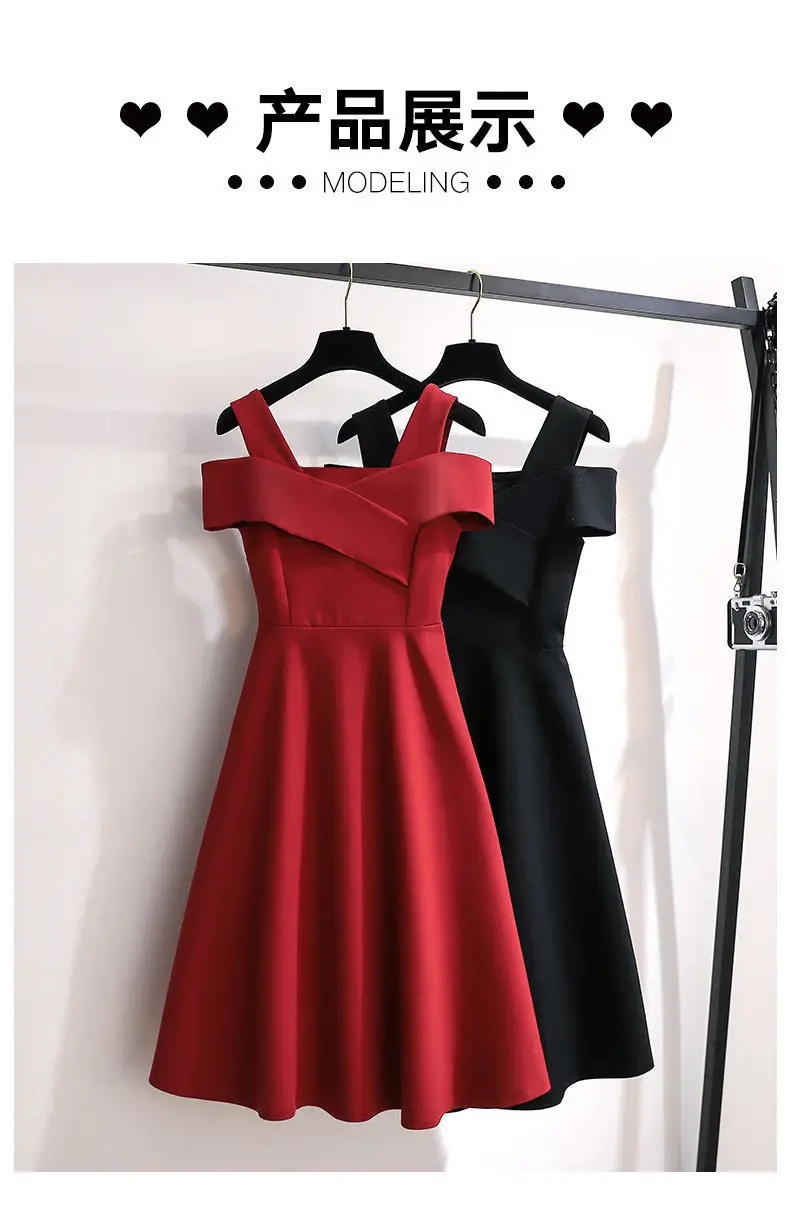 Red Fake Two-Piece Summer Dress Large — feature 7