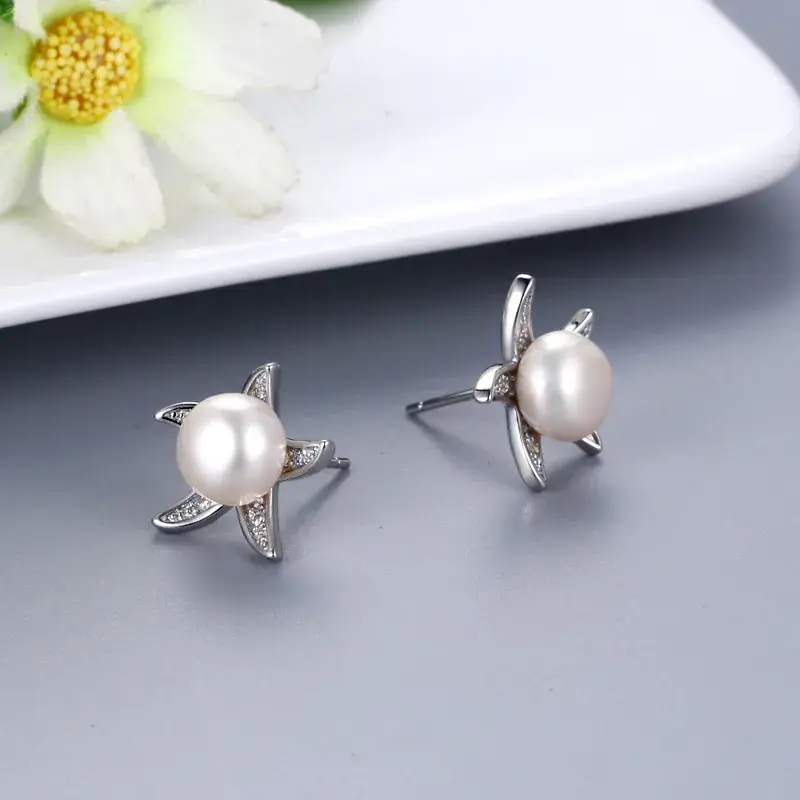 Japanese & Korean Pearl Starfish Earrings for Women - Image 4