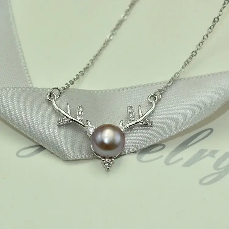 925 Silver Pearl Deer Necklace for Women - Image 5