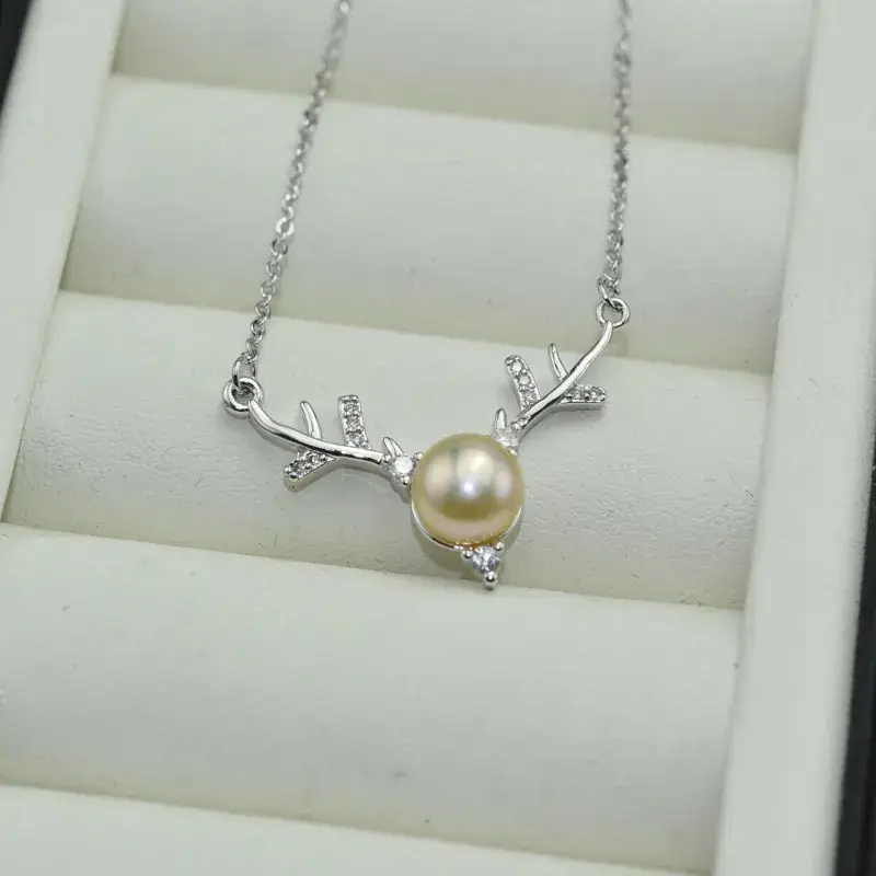 925 Silver Pearl Deer Necklace for Women - Image 6