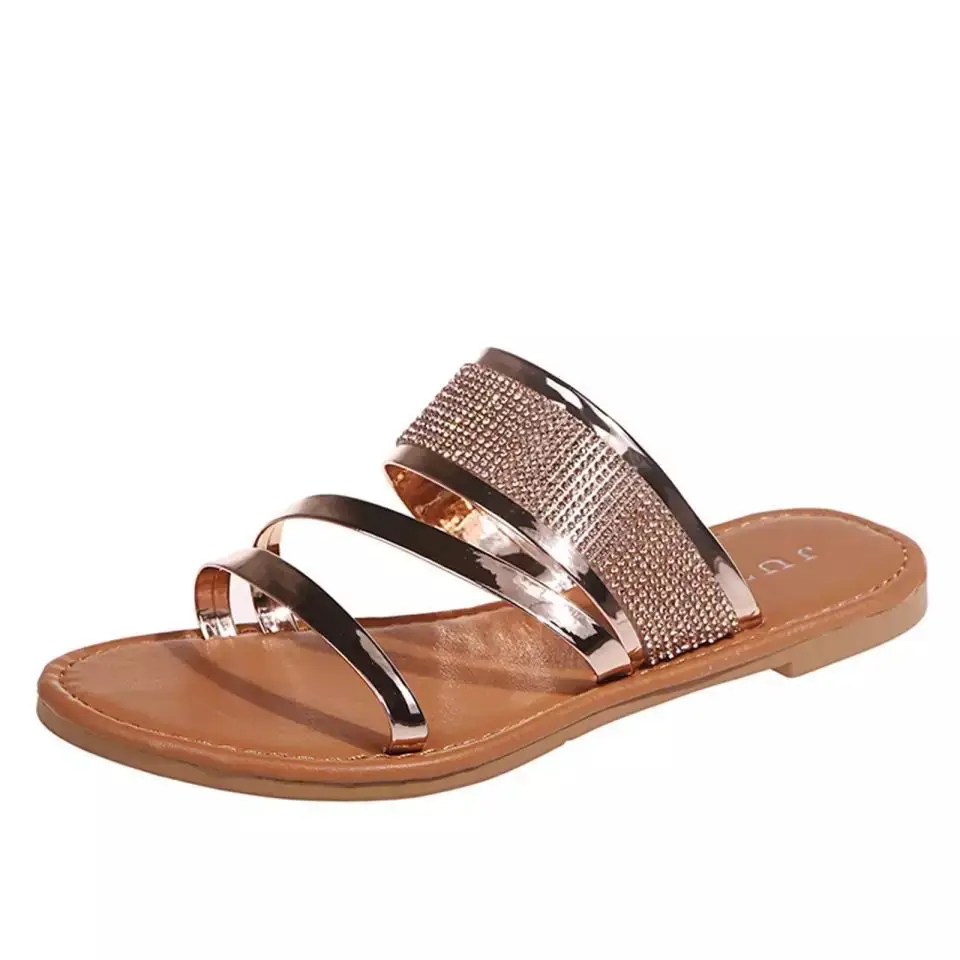 Women's Rhinestone Flip Flops Summer Slippers