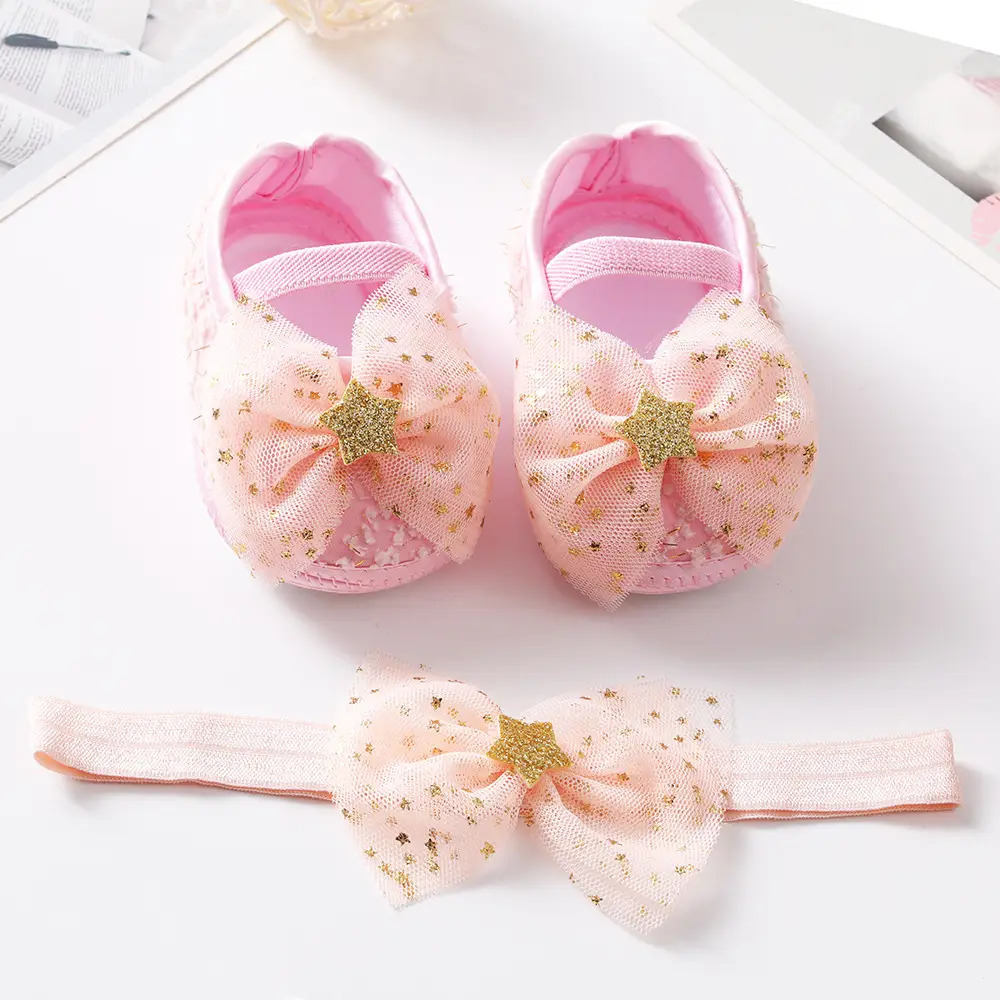 New Baby Bow Shoes Set for 0-3 Years