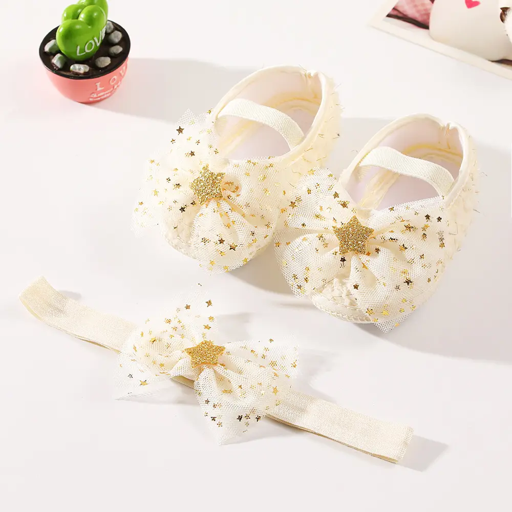 New Baby Bow Shoes Set for 0-3 Years