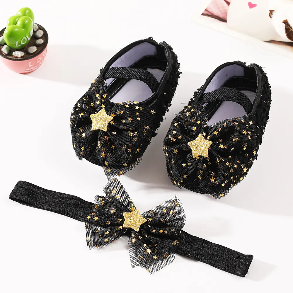 New Baby Bow Shoes Set for 0-3 Years