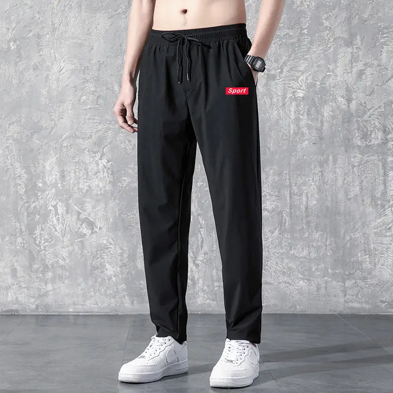 Men's Black Sweatpants with Flame Finish - Image 5