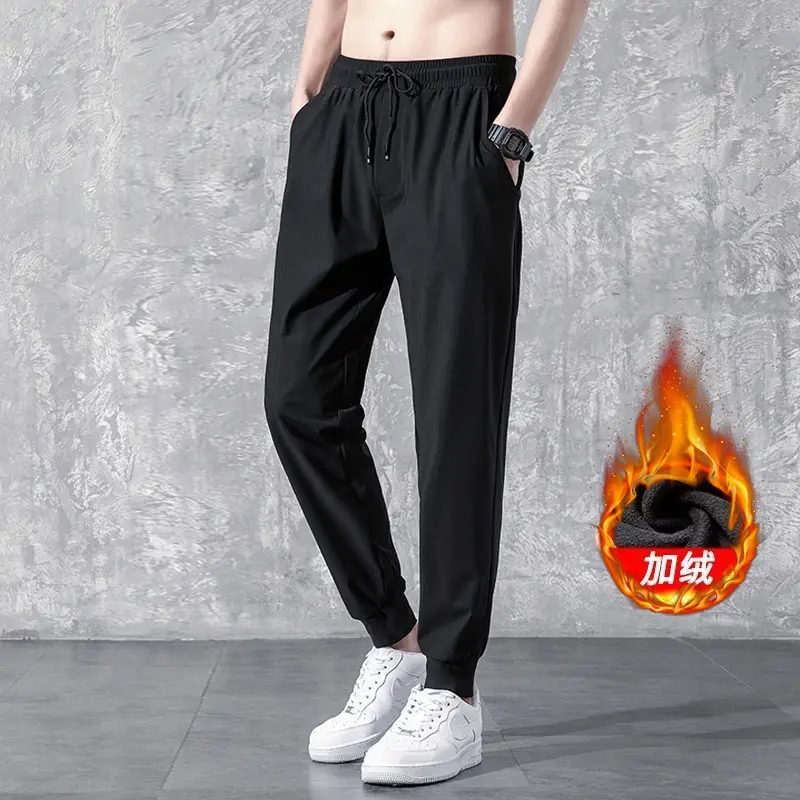 Men's Black Sweatpants with Flame Finish - Image 8