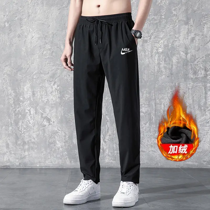 Men's Black Sweatpants with Flame Finish - Image 9