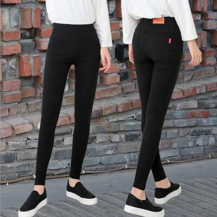 Black Slim Fit Pencil Pants for Women Plus Size - Image 4