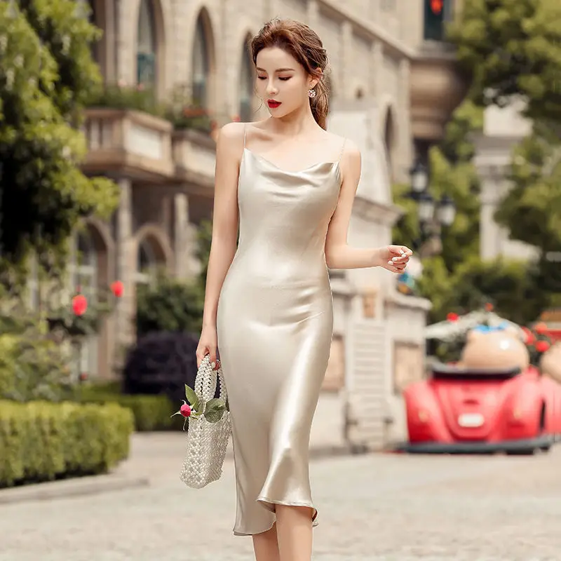 Women Satin Swing Collar Skirt Dress Summer 2024 — feature 15