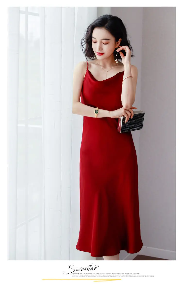 Women Satin Swing Collar Skirt Dress Summer 2024 — feature 6