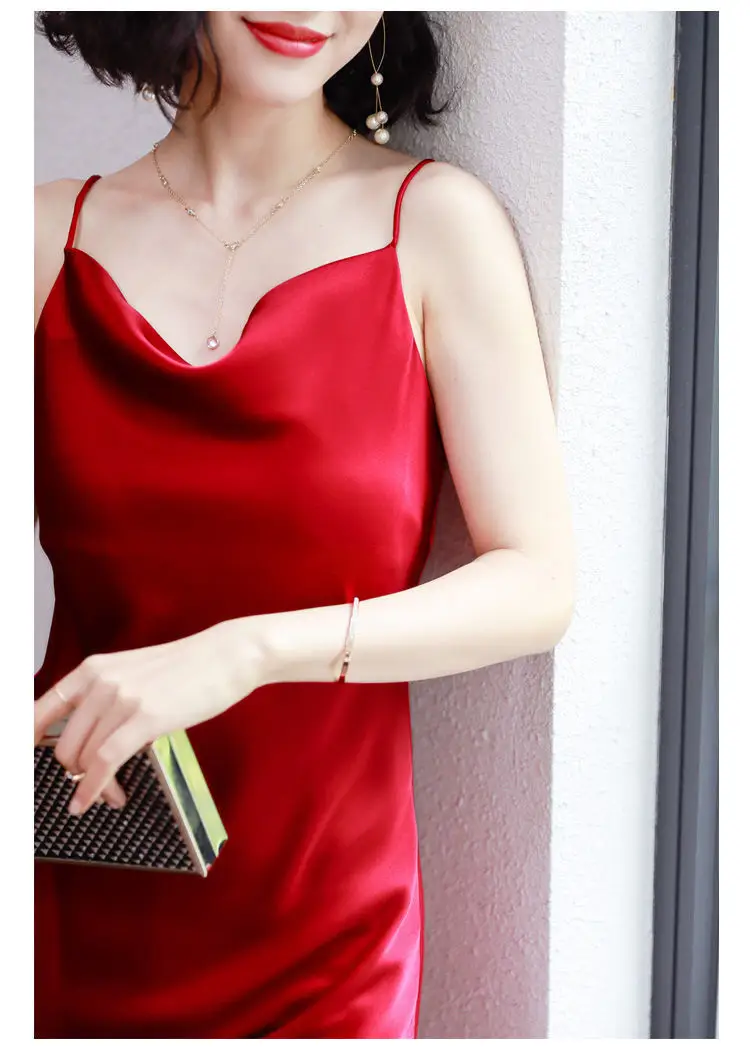 Women Satin Swing Collar Skirt Dress Summer 2024 — feature 7