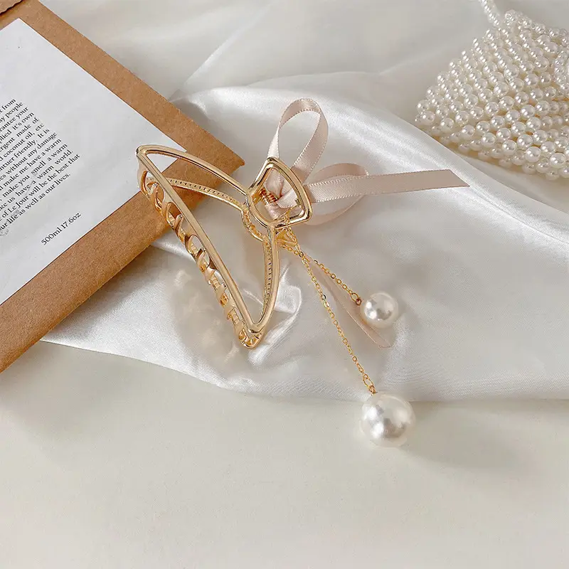 Korean Style Pearl Tassel Hairpin Clip for Women - Image 11