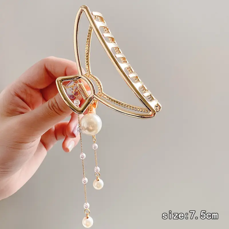 Korean Style Pearl Tassel Hairpin Clip for Women - Image 12