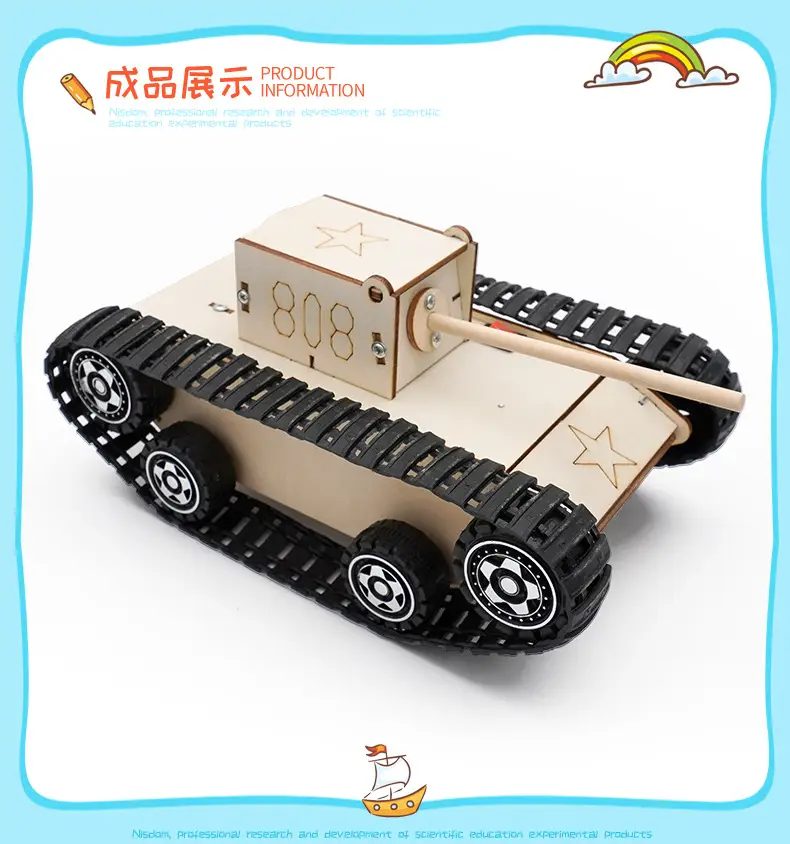 Children's Electric Track Tank Car DIY Toy for Kids — feature 10
