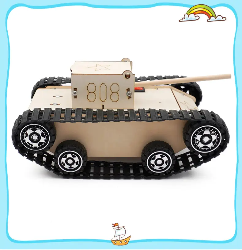 Children's Electric Track Tank Car DIY Toy for Kids — feature 12