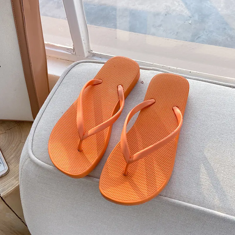 Orange Women's Flip Flops Summer Non-Slip