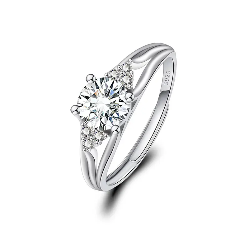Cross-Border Hot Light Luxury Diamond Ring Women's Fashion Classic Six-Claw Ring One Carat Wedding Ring Couple Adjustable Ring Clothing accessories - Image 13