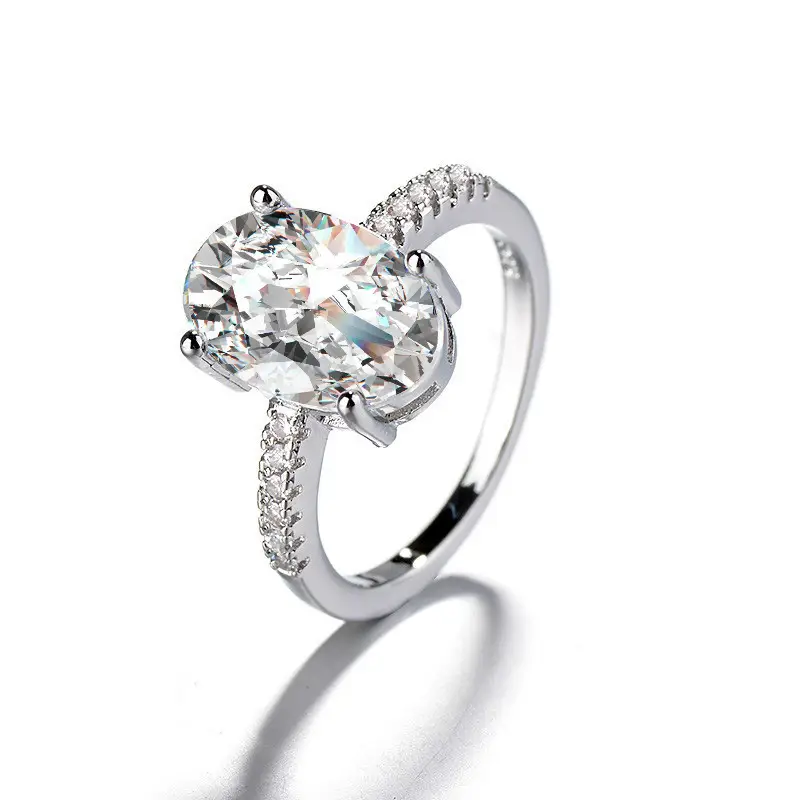Cross-Border Hot Light Luxury Diamond Ring Women's Fashion Classic Six-Claw Ring One Carat Wedding Ring Couple Adjustable Ring Clothing accessories - Image 36