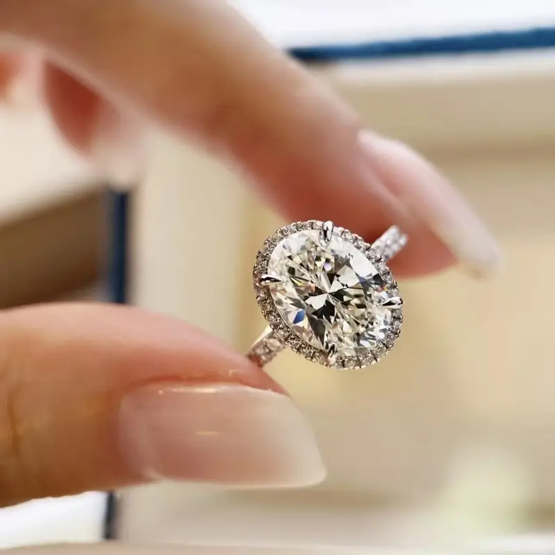 Cross-Border Hot Light Luxury Diamond Ring Women's Fashion Classic Six-Claw Ring One Carat Wedding Ring Couple Adjustable Ring Clothing accessories - Image 40