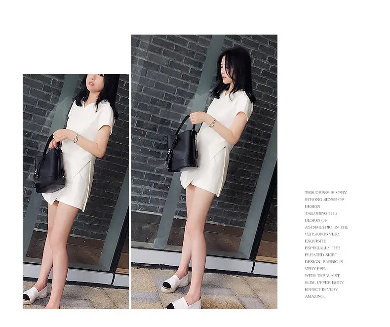 White 2-Piece Women's Summer Suit with Belted Shorts — feature 13