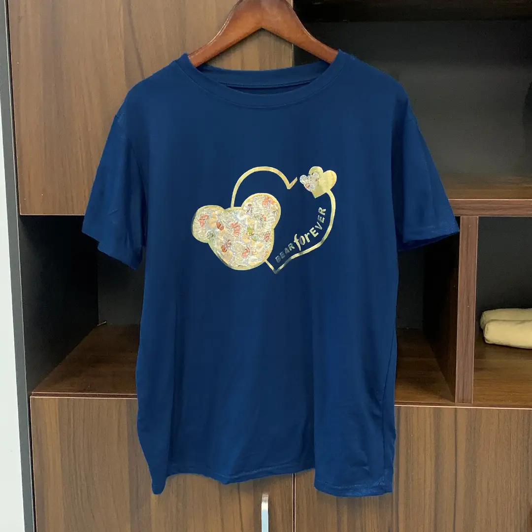 Women Cross Border Heart Print T-Shirt Black 2023 — feature 4