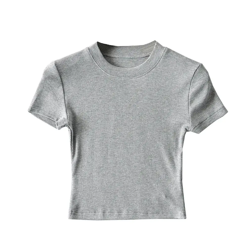 Women White Round Neck T-Shirt 2023 Summer - Image 6