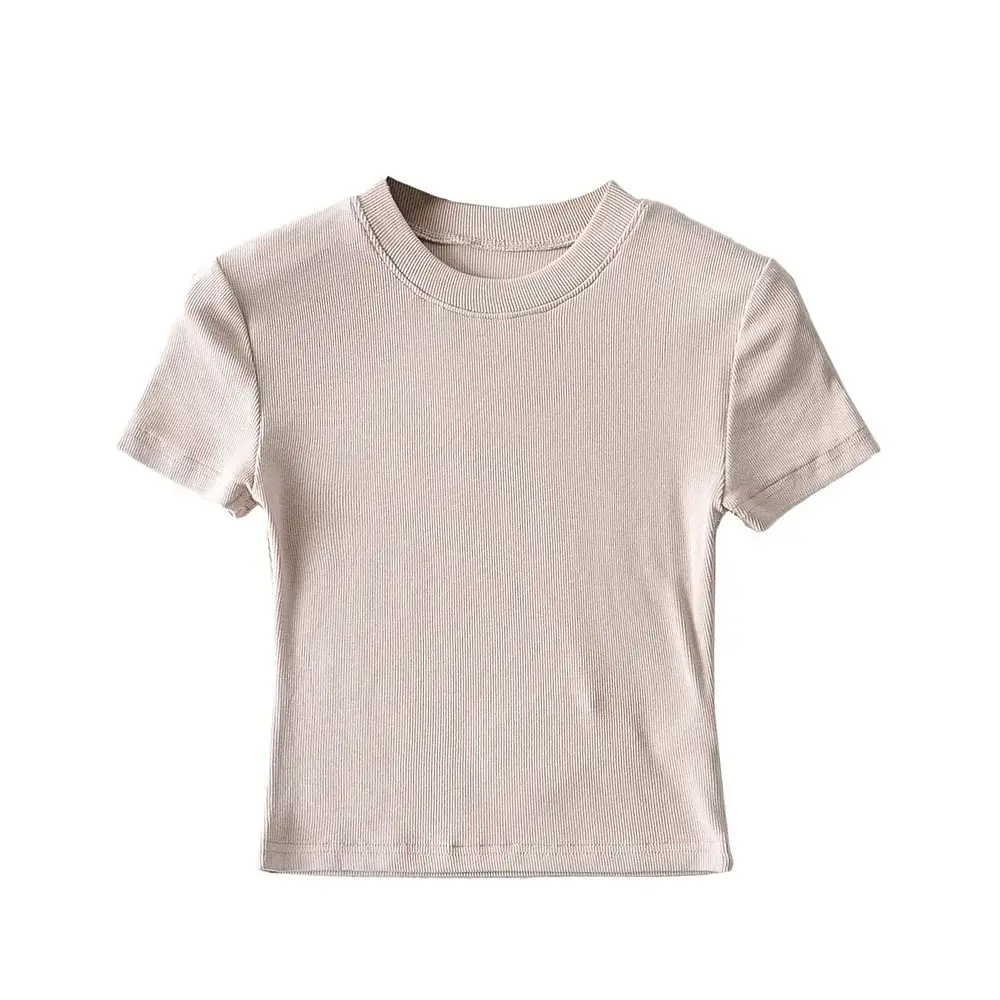Women White Round Neck T-Shirt 2023 Summer - Image 7