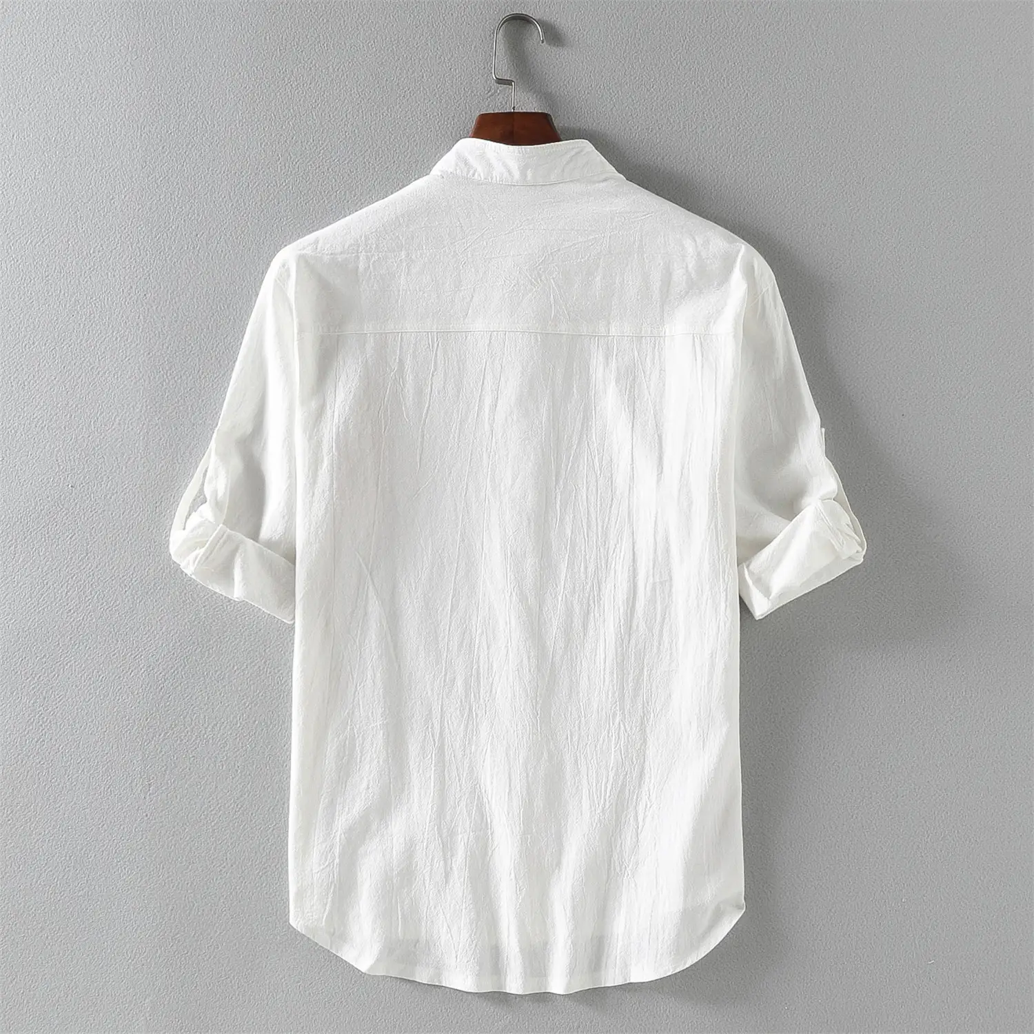 Men's Black Linen Short Sleeve Shirt - Image 10