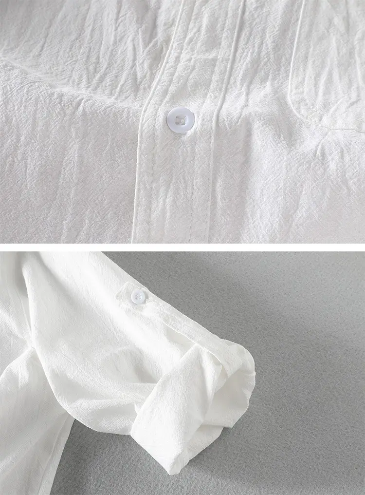 Men's Black Linen Short Sleeve Shirt — feature 10